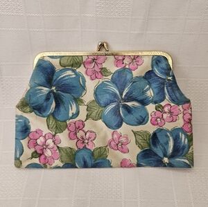 Vintage Floral Cosmetic Bag Makeup Clutch Purse